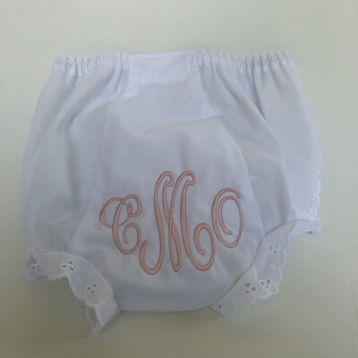White Eyelet Baby Bloomers