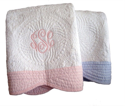 White/Blue Trim Quilt