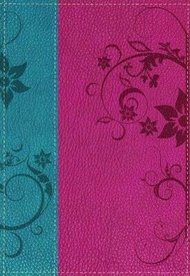 Biblia RV60 Promesas, Edición para Jóvenes, piel especial, duotono turquesa y rosa (Free Shipping)