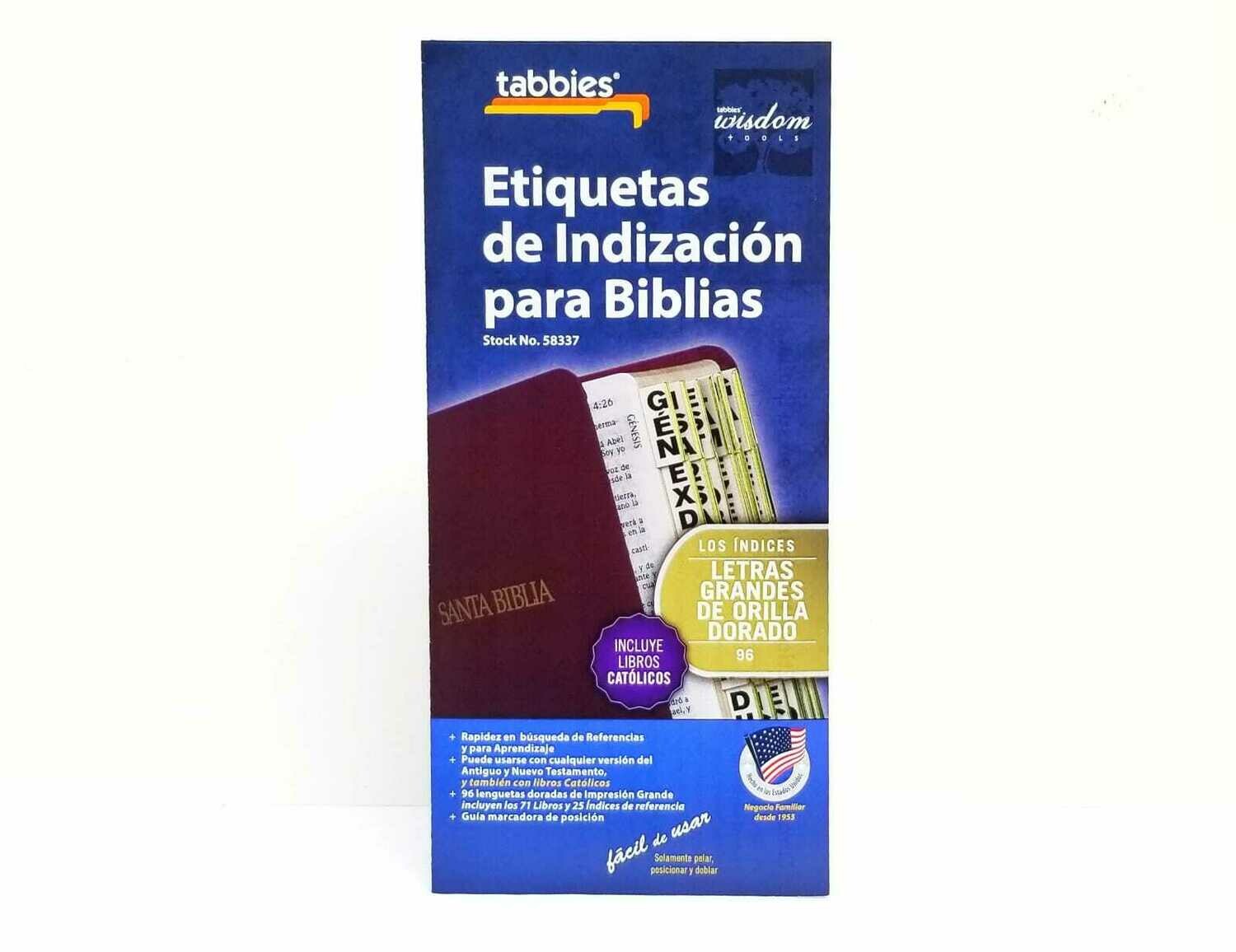 Indices para Biblias, etiquetas de indización  Letras Grandes