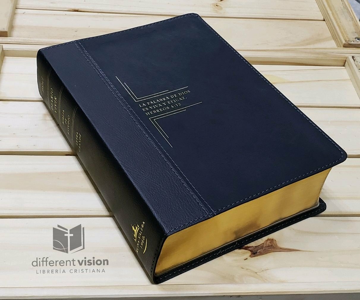 Biblia de Estudio Diario Vivir RVR60, letra grande,SentiPiel, Negro (Free Shipping)