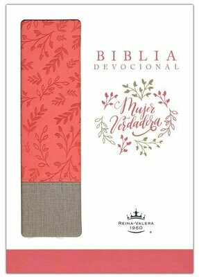 Biblia devocional Mujer Verdadera RVR60 - Duo-tono Coral (Free Shipping)