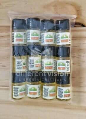 (Aceite) Paquete de 12  Holy Anointing Oil 5/8 onz. (Ungir)