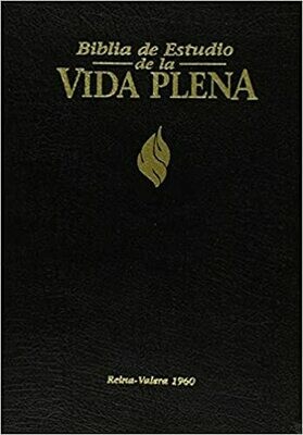 Biblia de Estudio Vida Plena, Dura, Negro, Índice RV60 (Free Shipping)