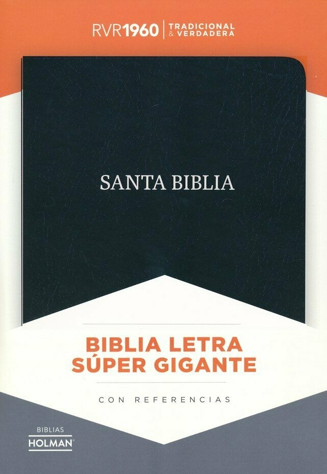 Biblia Letra Súper Gigante negro, piel con índice (Free Shipping)