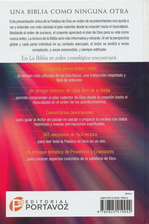 Biblia en orden cronológico (Free Shipping)