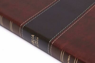 Biblia RVR 1960  del Pescador letra grande, caoba símil piel