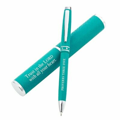 Bolígrafo elegante en estuche Verde azulado