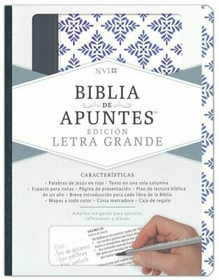 Biblia de Apuntes NVI blanco y azul símil piel Letra Grande (Free Shipping)