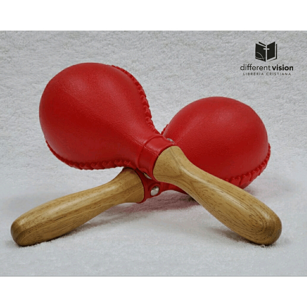 Maracas con cabo de madera