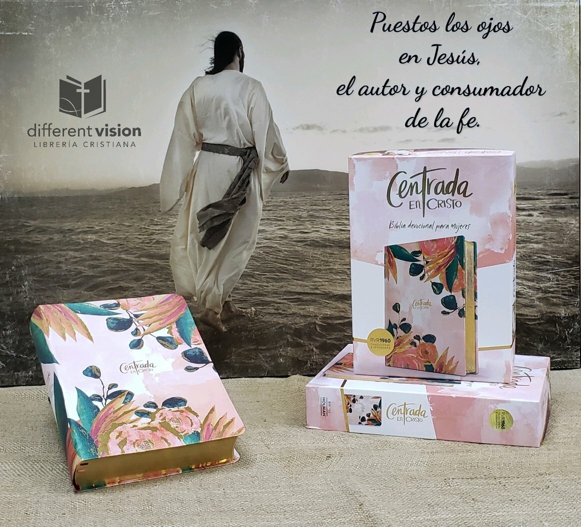 Biblia  Centrada en Cristo,devocional para mujeres RVR1960 floral símil piel
