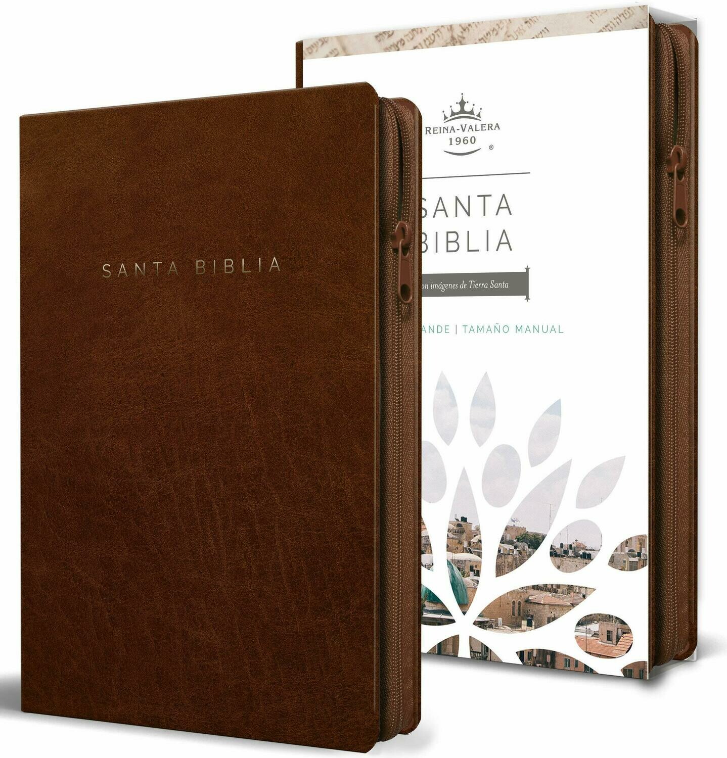 Biblia Reina Valera 1960 letra grande. Símil piel canela,  tamaño manual