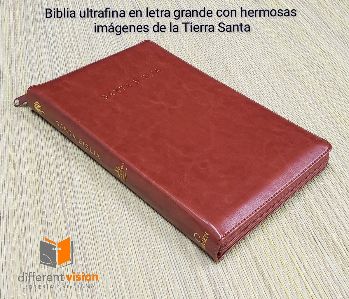 Biblia Reina Valera 1960 letra grande. Símil piel canela,  tamaño manual