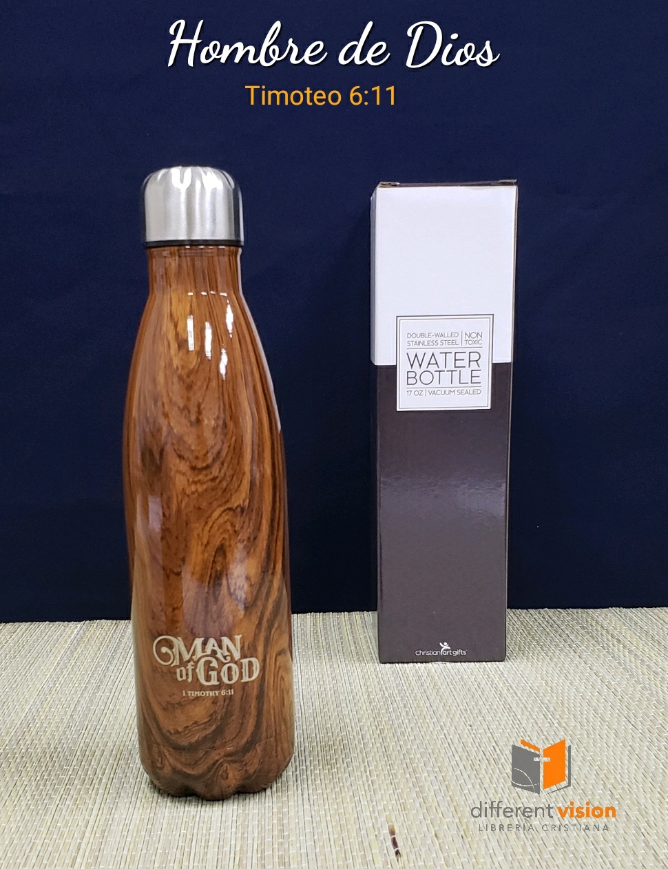Botella de agua Man of God de acero inoxidable doble pared aislado al vacío para bebidas calientes o frías