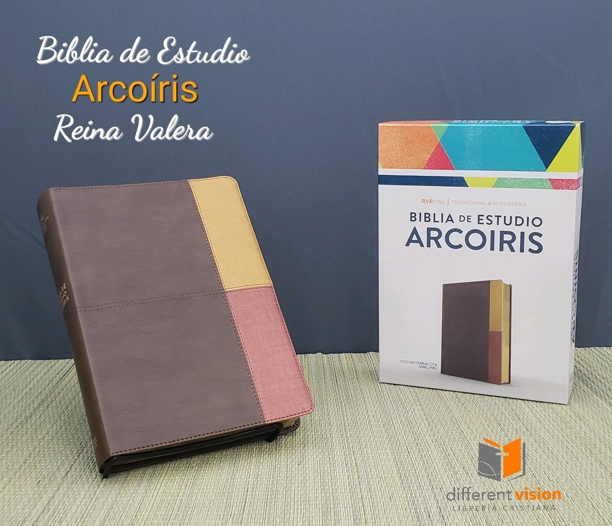 Biblia de Estudio Arcoíris símil piel RVR 60(Free Shipping)
