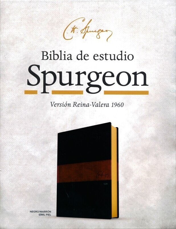 Biblia de estudio Spurgeon RVR 1960 , negro/marrón símil piel