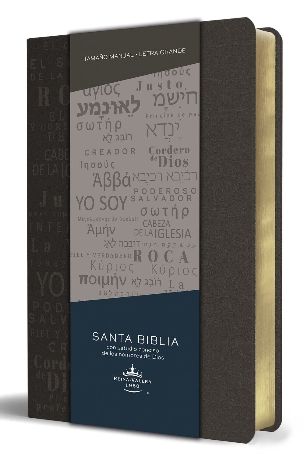 Biblia letra grande los nombres de Dios, semi piel (Free Shipping)