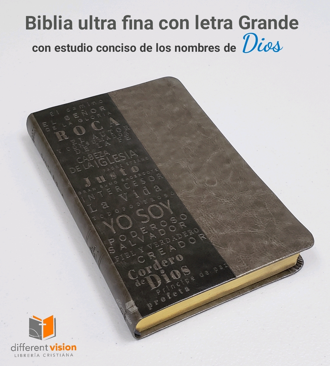Biblia letra grande los nombres de Dios, semi piel (Free Shipping)