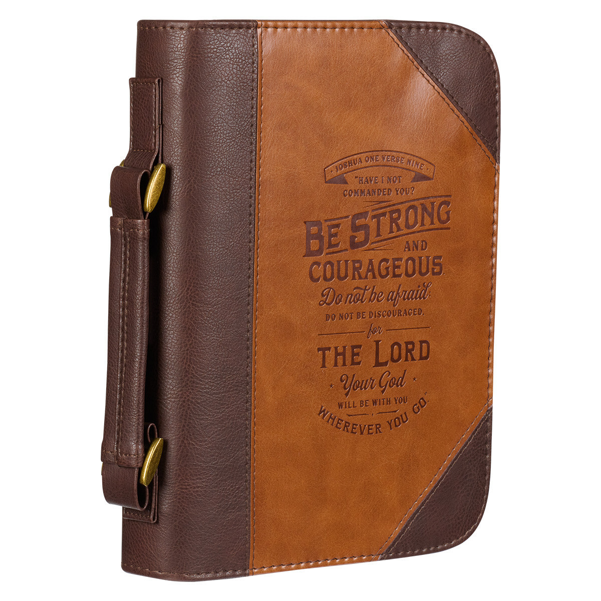 Cover de la Biblia de piel sintético en dos tonos – Josué 1:9 Large