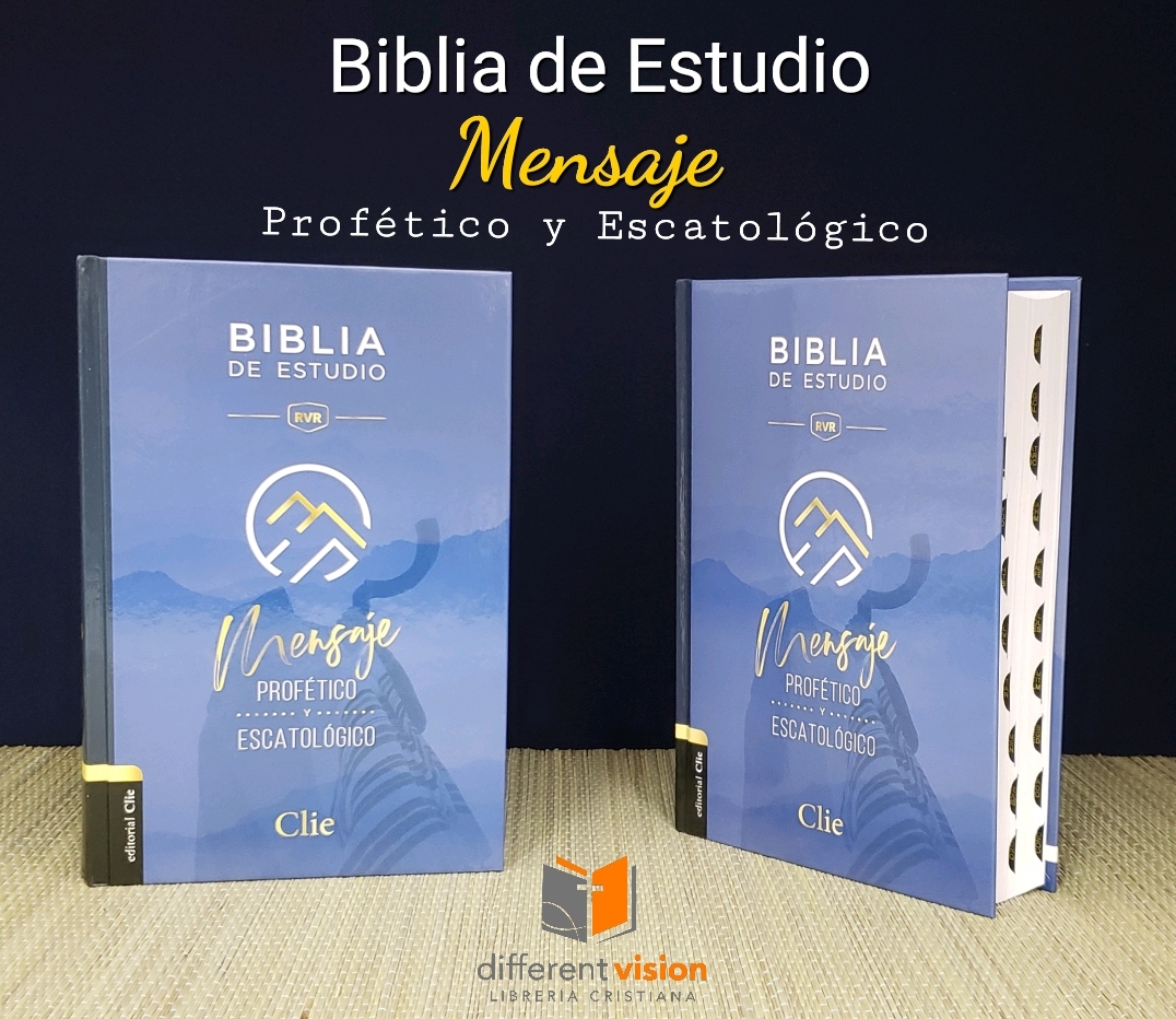 Biblia de Estudio  Mensaje Profético y Escatológico, Tapa Dura con Indice  (Free Shipping)