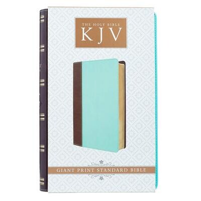 KJV Holy Bible, Giant Print Standard Brown/Teal   (Free Shipping)