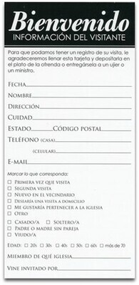 Paquete de Tarjetas Bienvenido (50)