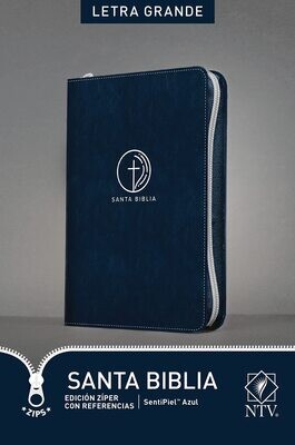 Biblia NTV, Edición zíper, SentiPiel Azul (Free Shipping)