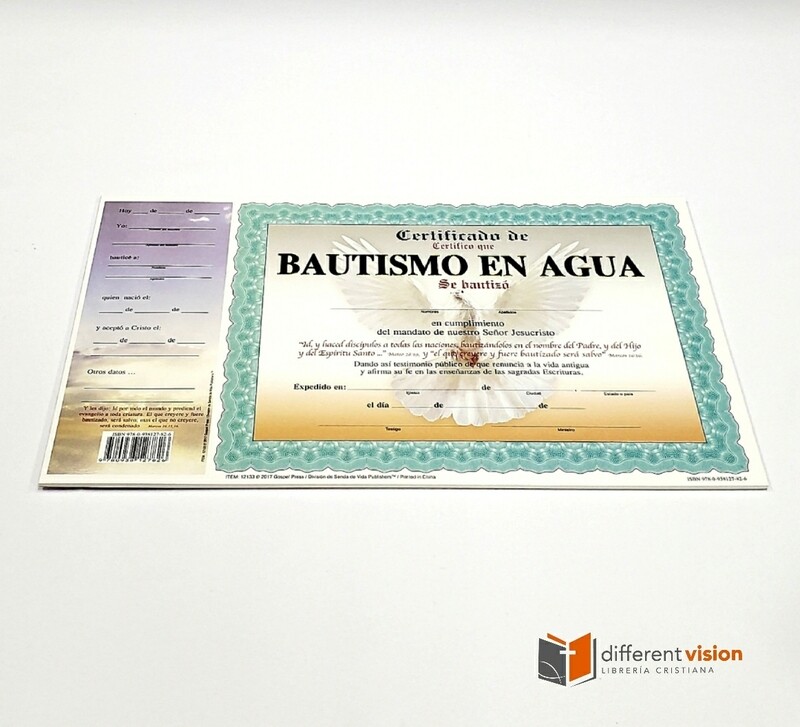Certificado Bautismo paquete 15