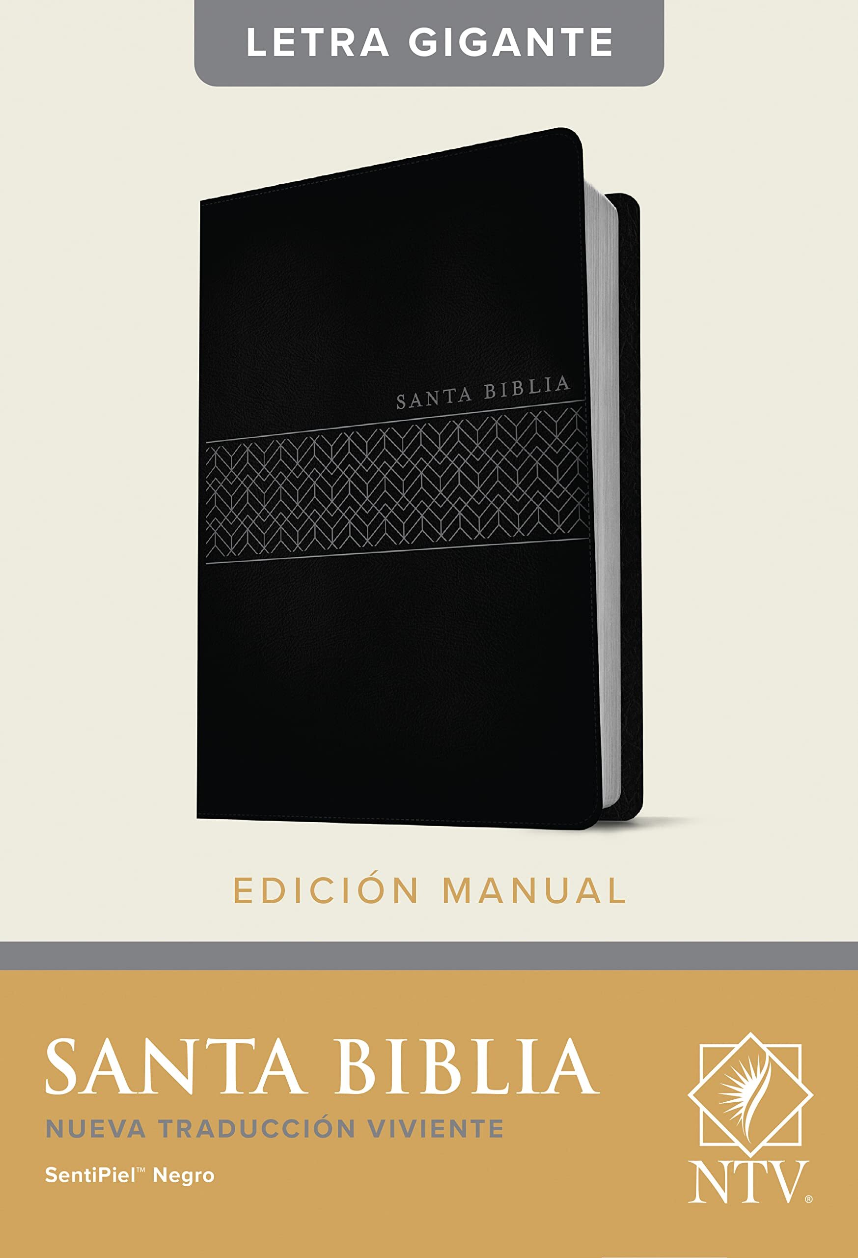 Santa Biblia NTV, Edición manual, SentiPiel Negro, letra gigante