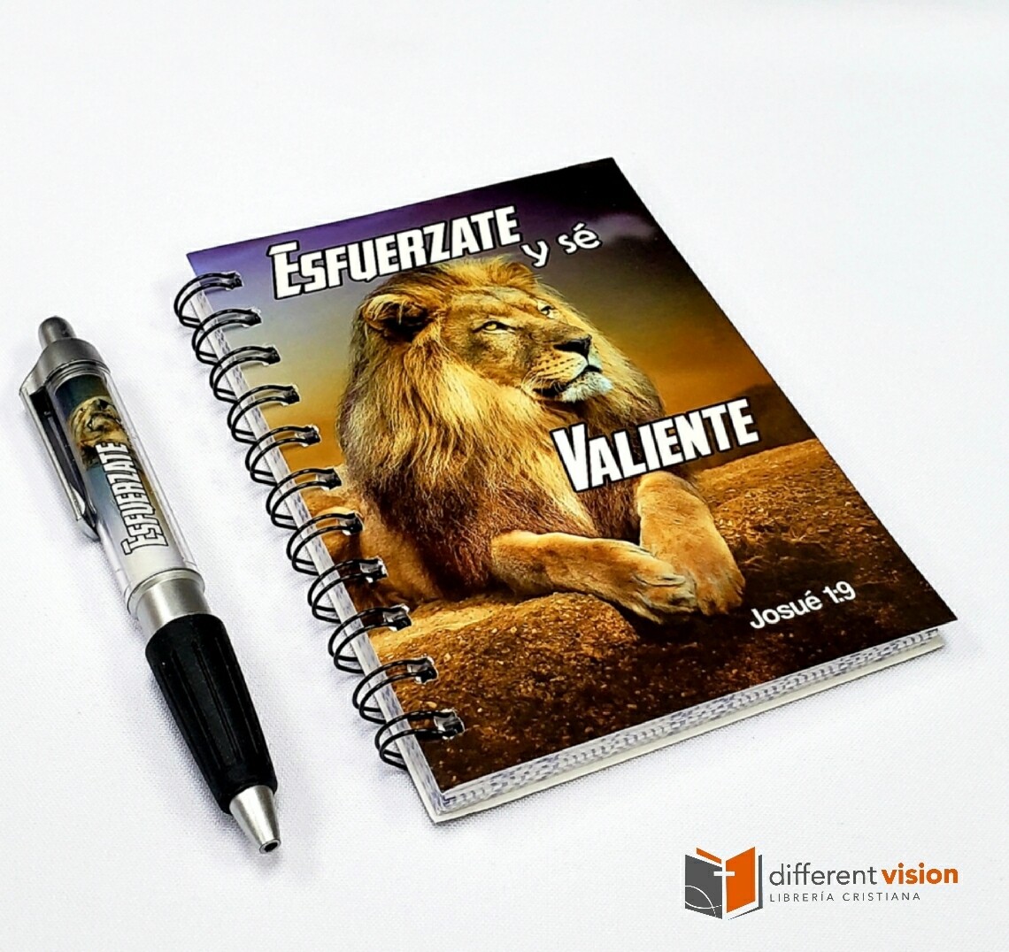 Diario y Bolígrafo (Esfuérzate y sé valiente)