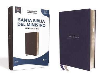 Santa Biblia del Ministro, Leathersoft, Azul marino, con Índice (Free Shipping)