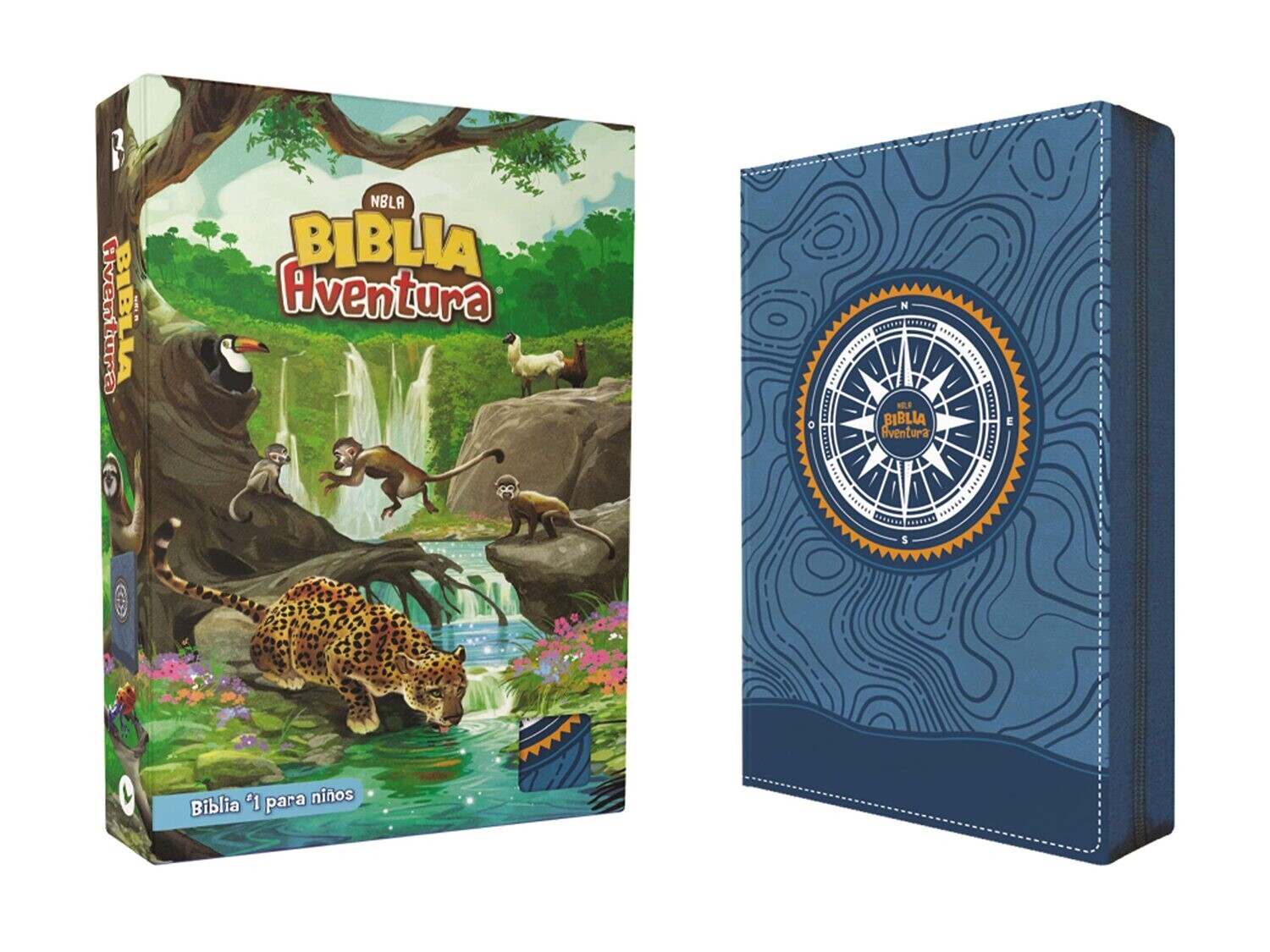NBLA Biblia Aventura, Leathersoft, Azul, Interior a color, con Cierre(Free Shipping)