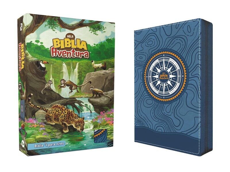 NBLA Biblia Aventura, Leathersoft, Azul, Interior a color, con Cierre(Free Shipping)