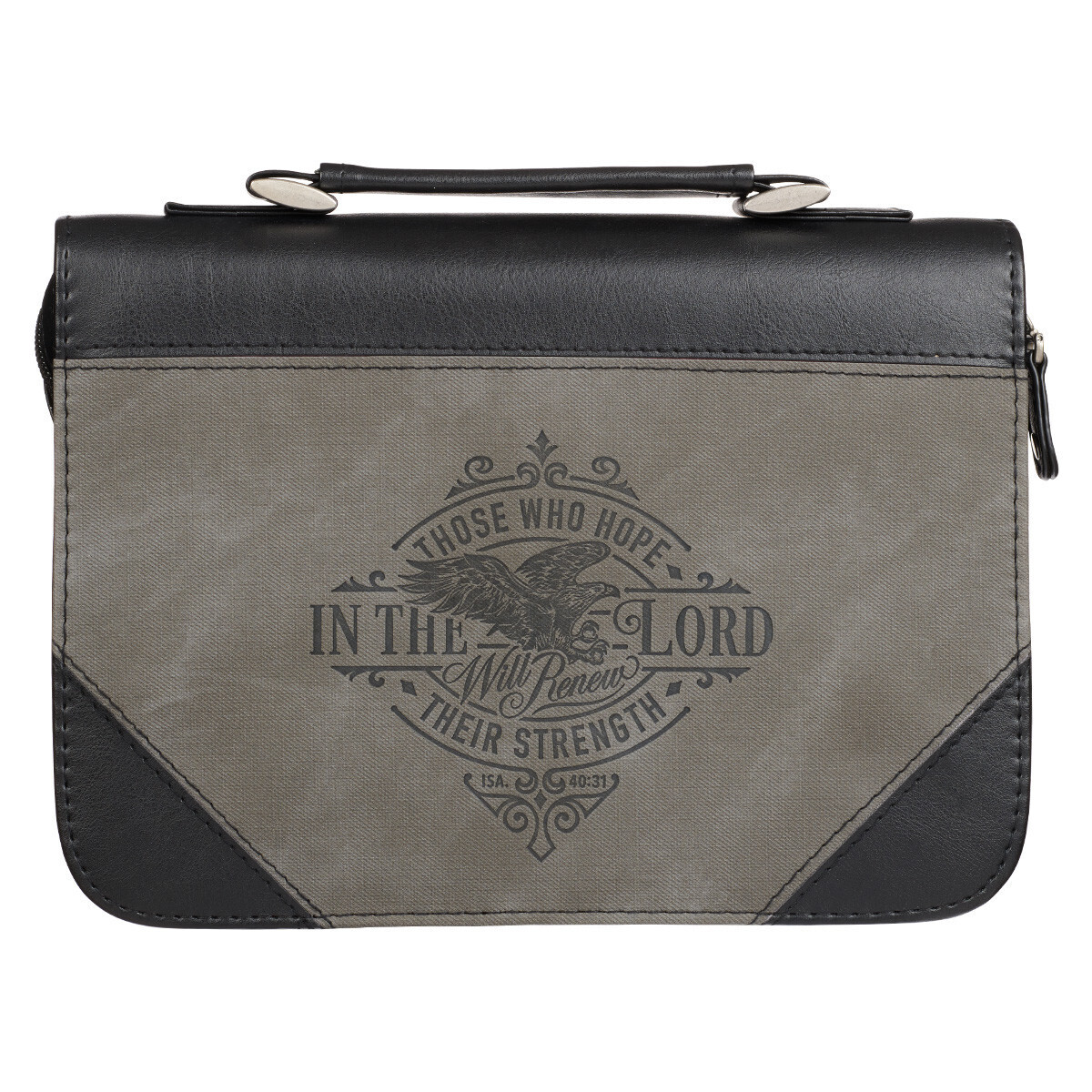 Cover (Medium) de Biblia: Hope in the LORD, Negro y Gris Imitación Cuero