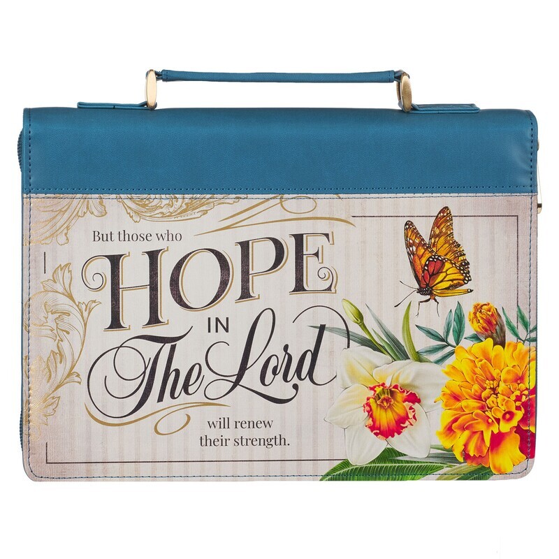 Cover (MEDIUM) para Biblia: Hope in the LORD, Floral Mediterráneo Imitación Cuero