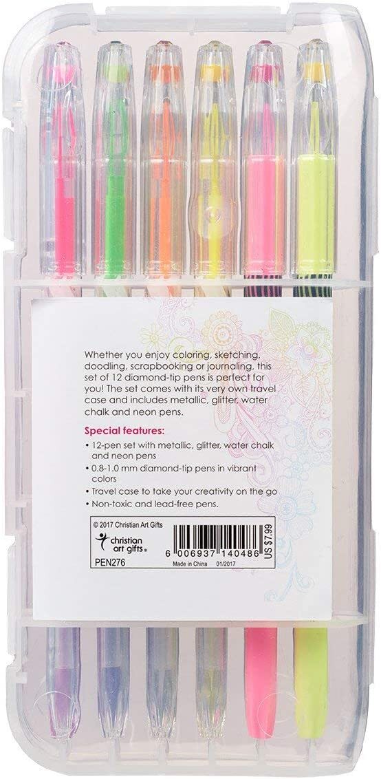 Juego de 12 bolígrafos de gel, variedad de colores surtidos