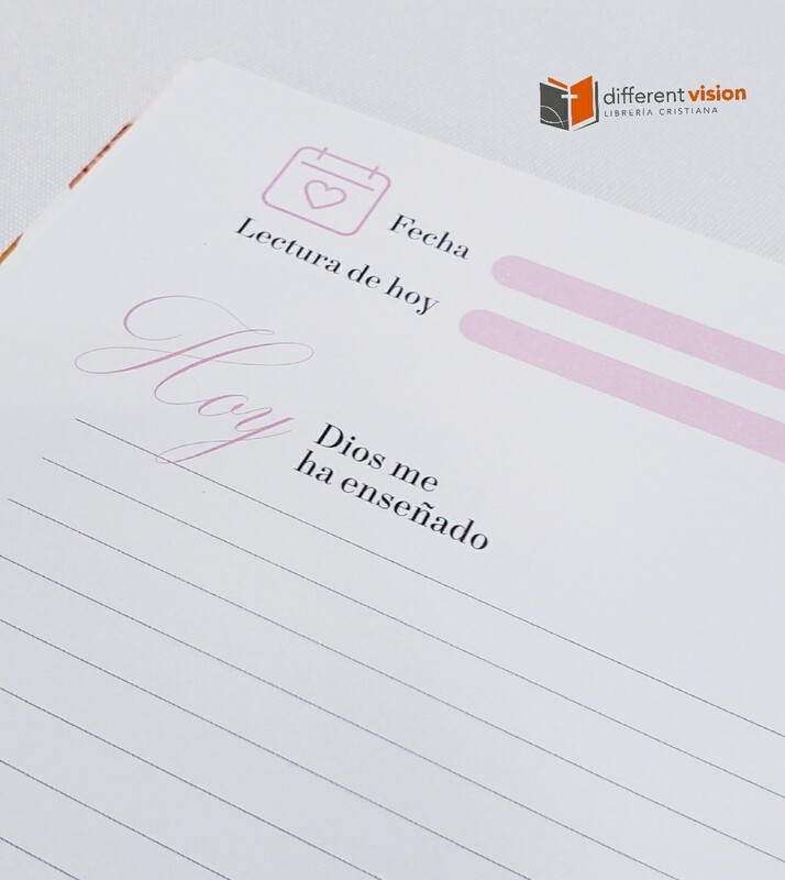 Libreta Diario Mis momentos con Dios. Floral rosa