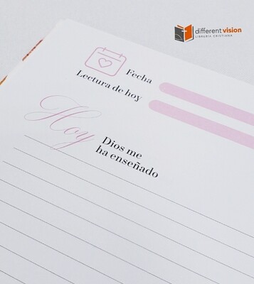 Libreta Diario Mis momentos con Dios. Floral rosa