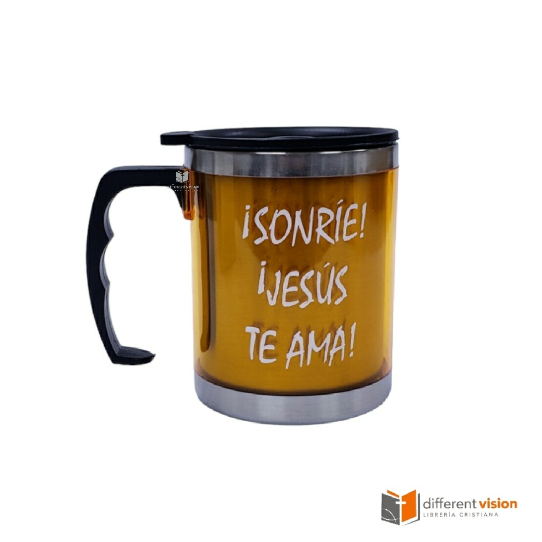 Taza de acero inoxidable: ¡Jesús te ama!