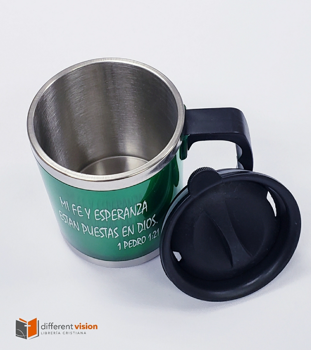 Taza de acero inoxidable: Fe y Esperanza