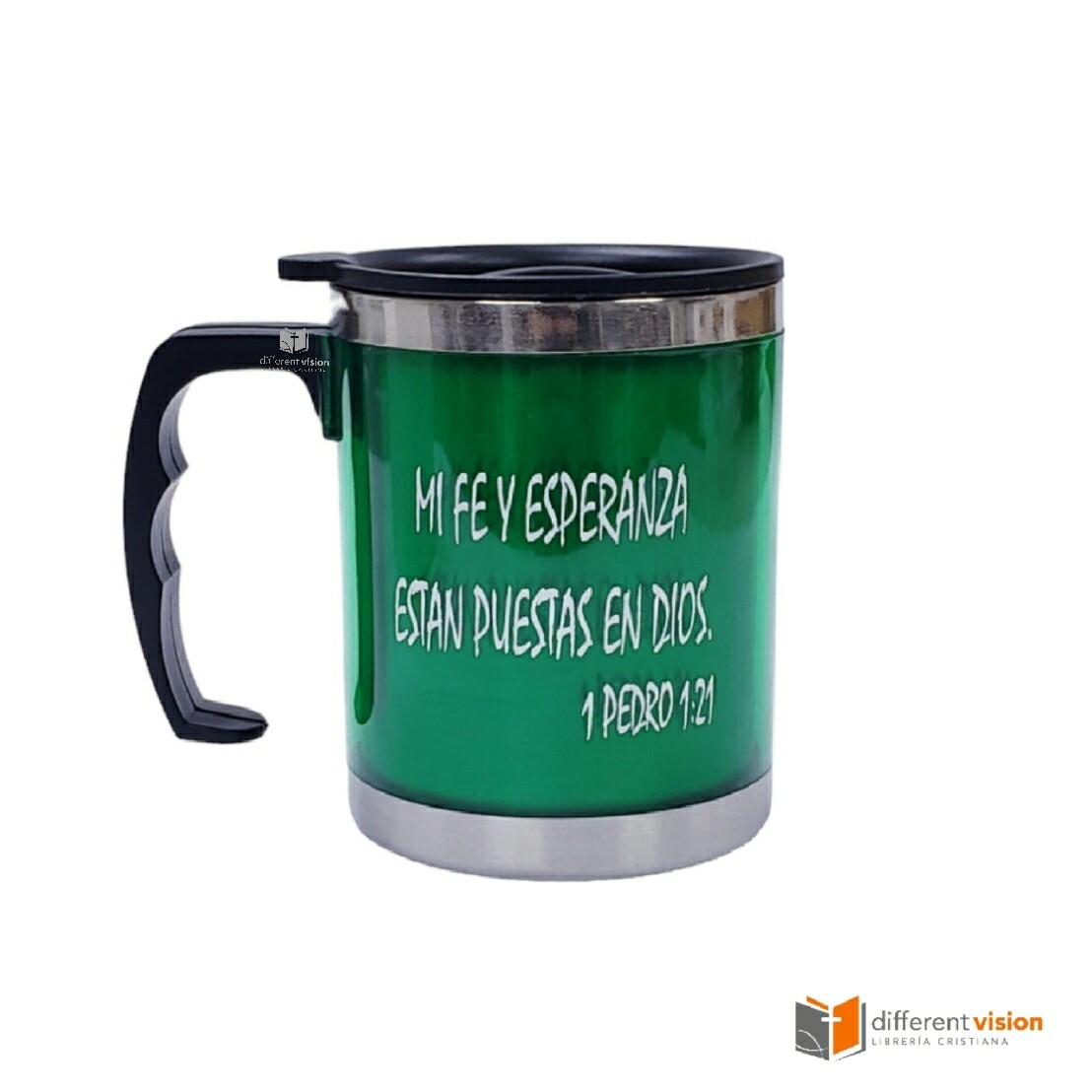 Taza de acero inoxidable: Fe y Esperanza