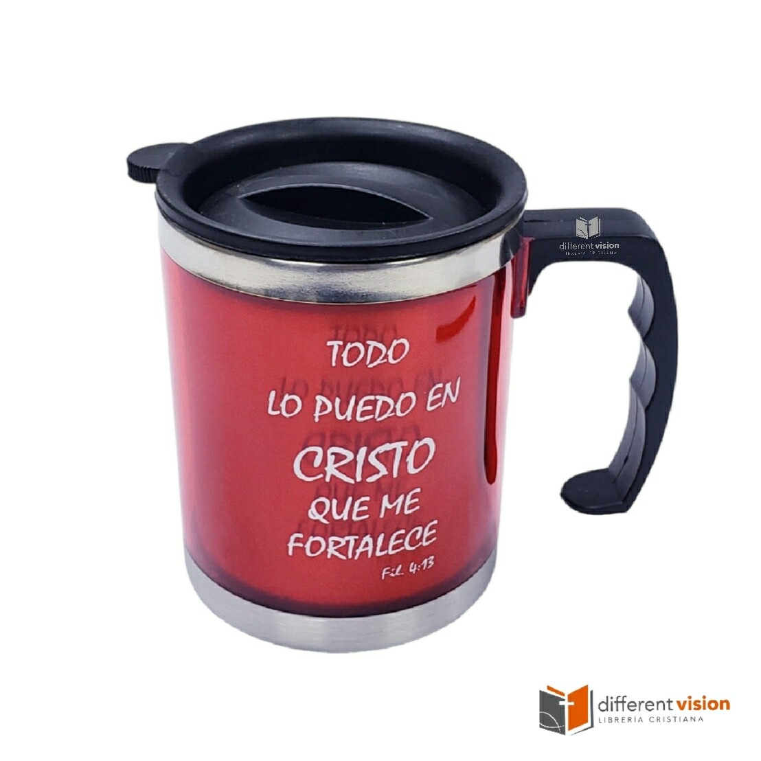 Taza de acero inoxidable: Todo lo puedo en Cristo