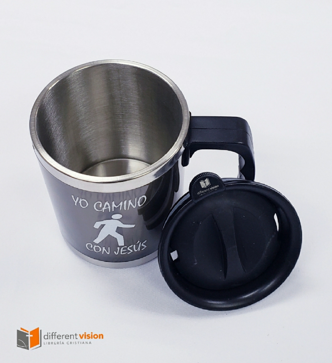 Taza de acero inoxidable: Yo camino con Jesús