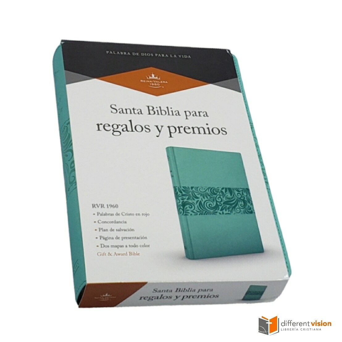 Biblia Reina Valera 1960 para Regalos y Premios. Símil piel, turquesa (Free Shipping)