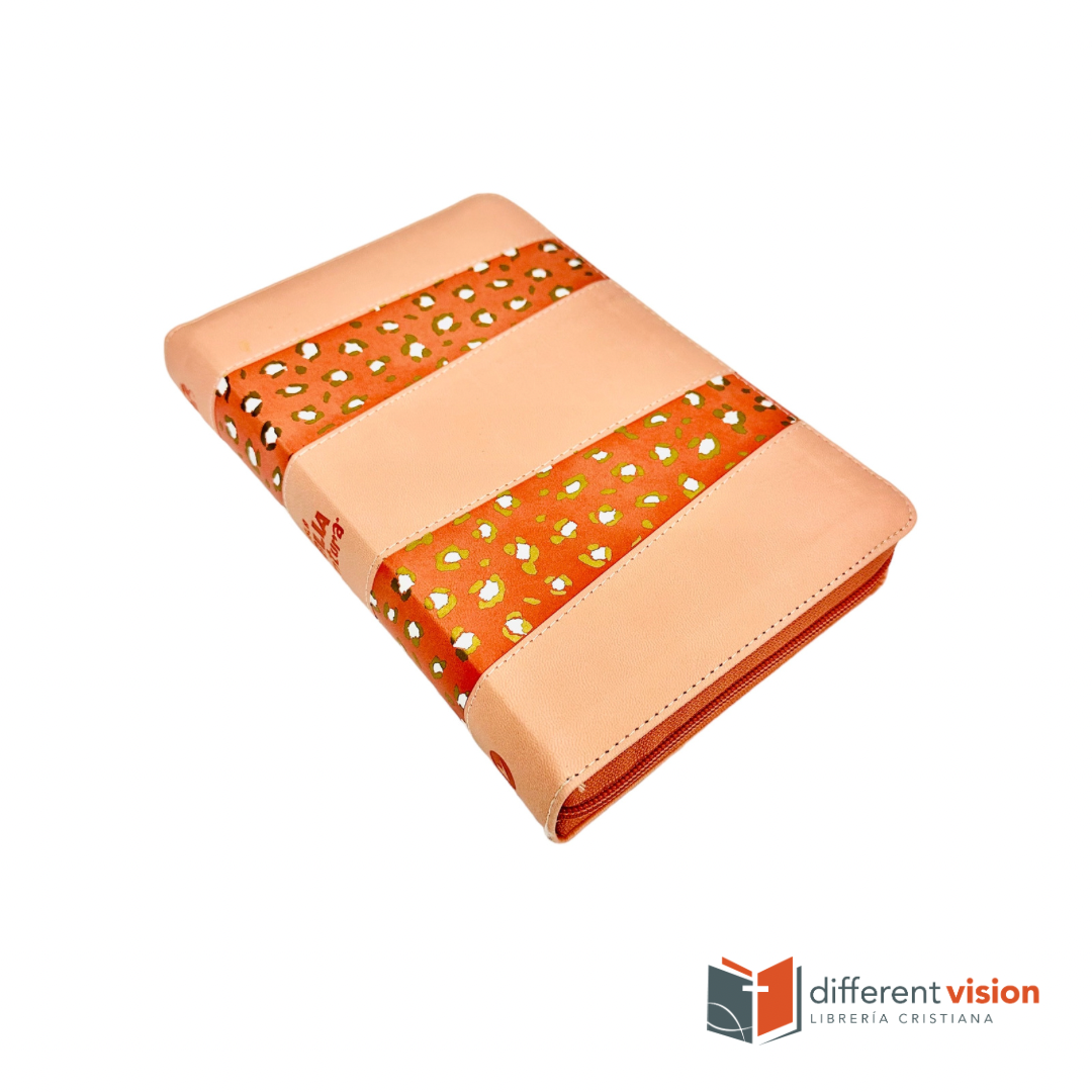 NBLA Biblia Aventura, Leathersoft, Coral, Interior a color, con Cierre (Free Shipping)