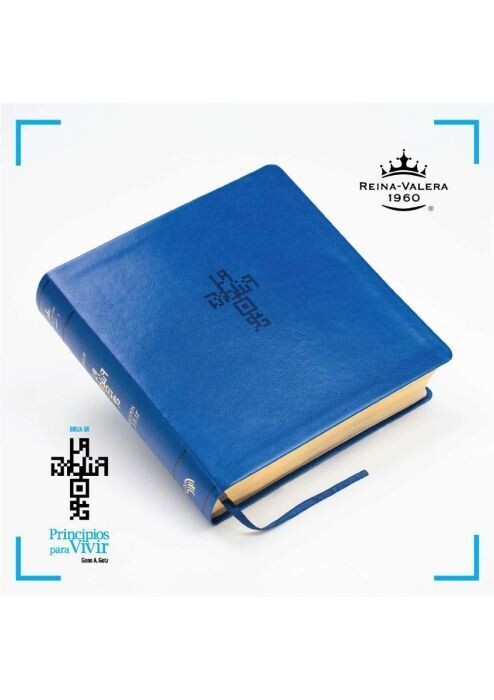 Biblia QR Principios para Vivir - Símil Piel, Azul (Free Shipping)