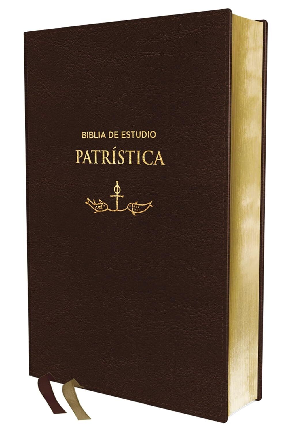 Biblia de Estudio Patrística RVR, Leathersoft, Marrón (Free Shipping)