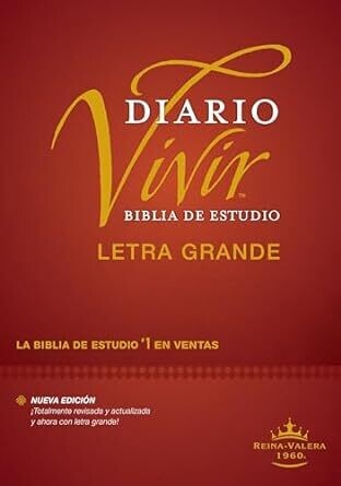 Biblia de estudio  Diario Vivir RVR60, letra grande,Tapa Dura (FREE SHIPPING)