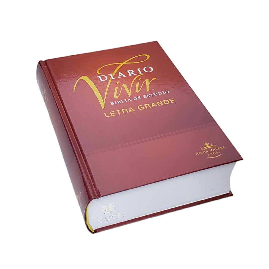 Biblia de estudio Diario Vivir RVR60, letra grande,Tapa Dura (FREE SHIPPING)