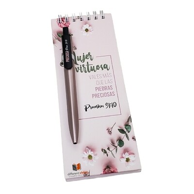Notepad con bolígrafo - Mujer virtuosa
